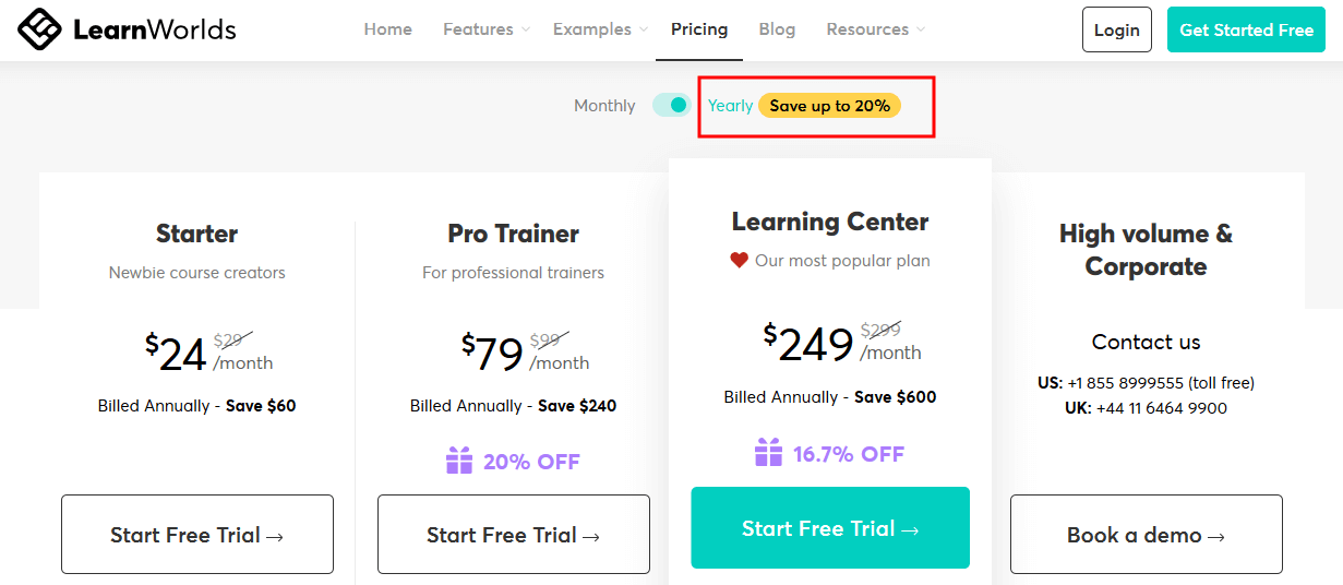 LearnWorlds Pricing and Plans Review