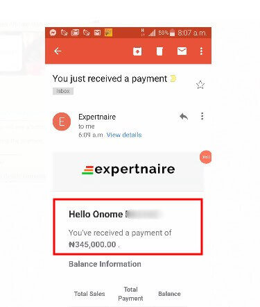 Expertnaire earning proof 4