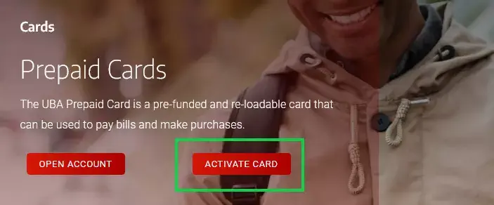 How to Activate UBA Prepaid Cards online